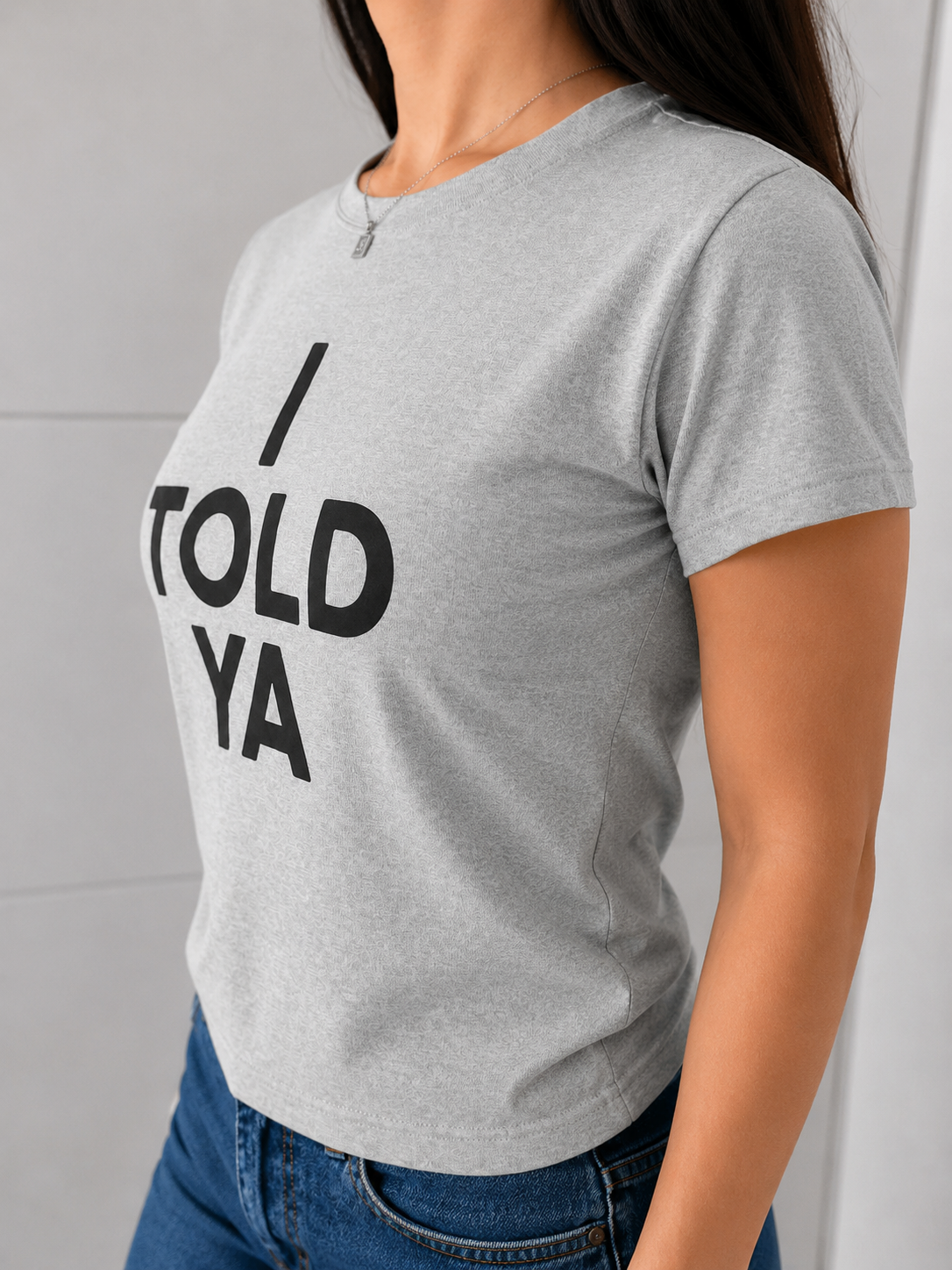 I Told Ya Baby Tee | Cute Y2K Graphic T-Shirt | Soft Cotton Fitted Women’s Top