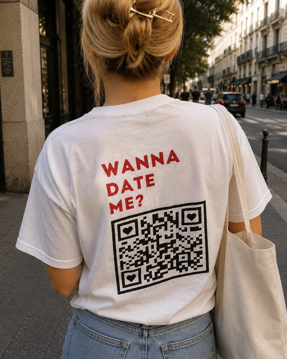 Wanna Date Me QR Tee - Viral Streetwear Unisex T-shirt