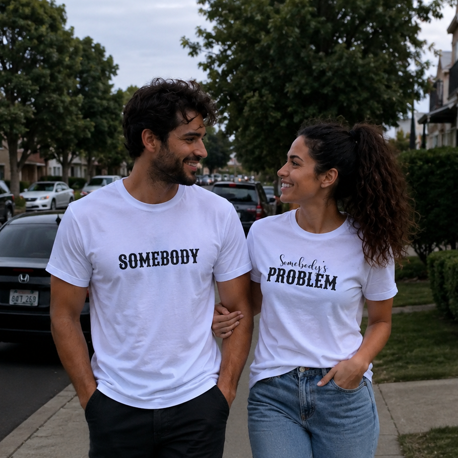 Somebody & Somebody’s Problem Couples T-Shirt Set