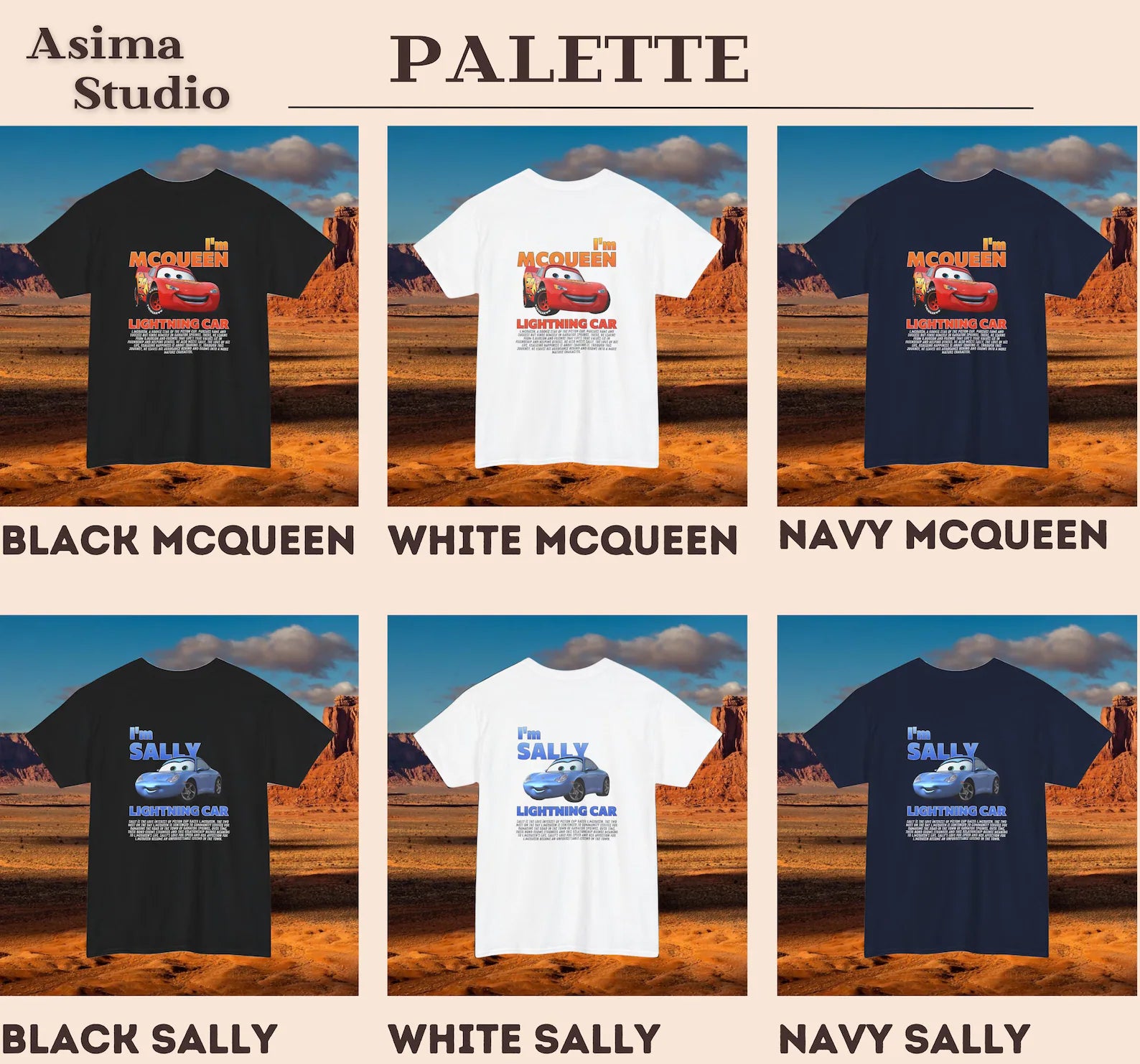 Cars Matching Tee - L.McQueen & Sally Couple T-shirt